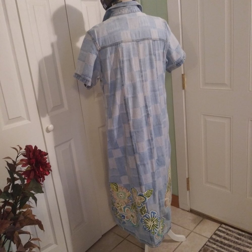 2442 Jeaniemade Size 16 (XL) Baccini Upcycled Jean Dress - Picture 4 of 11